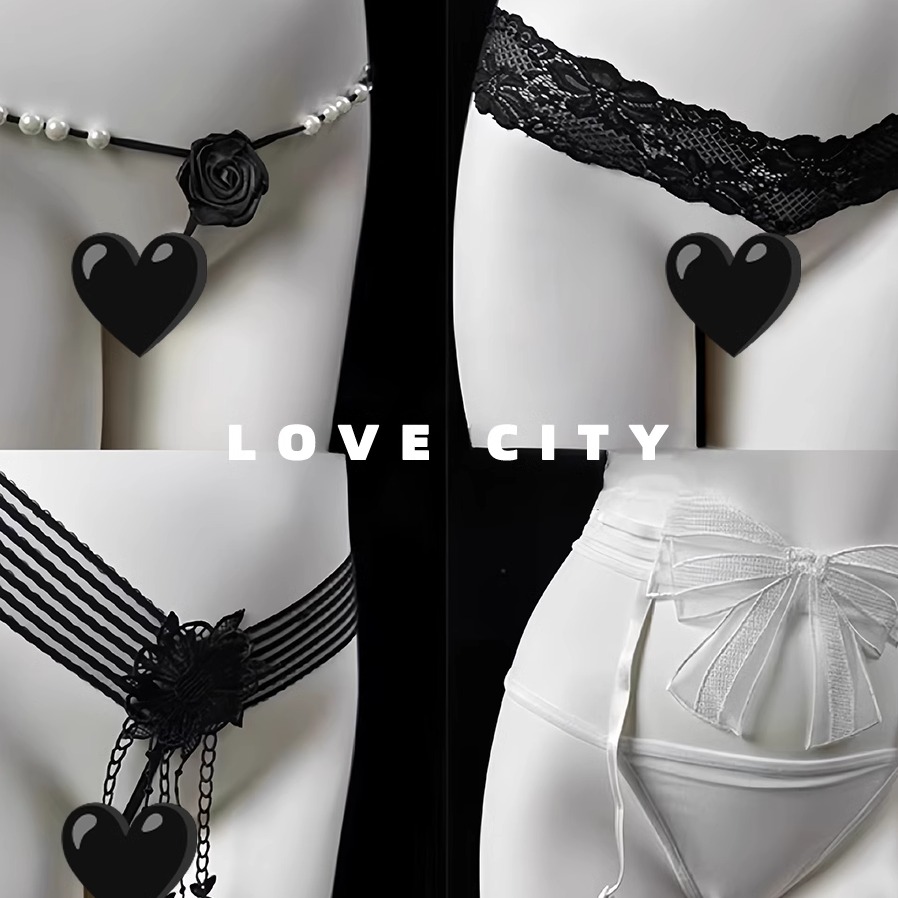 LOVECITY「珍的爱你」纯欲带珍珠蕾丝性感内裤辣妹低腰细带裤