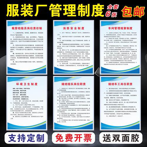 服装厂纺织厂管理制度裁剪检验员岗位责任制消防安全制度车间管理