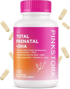 Pink Stork Total Prenatal Vitamins with DHA, Choline