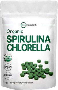 Serving Organic 720 3000mg Spirulina Per Tablets Chlorella