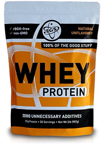 TGS All Natural 100% Whey Protein Powder - Unflavored, Unden