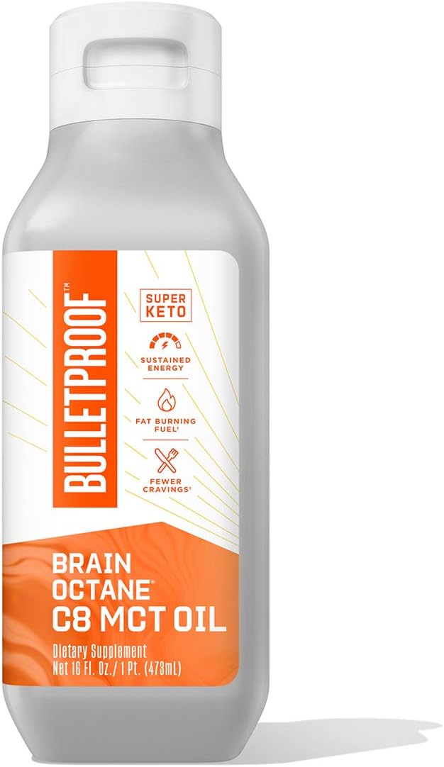 Bulletproof Brain Octane C8 MCT Oil, 16 Ounces, Keto