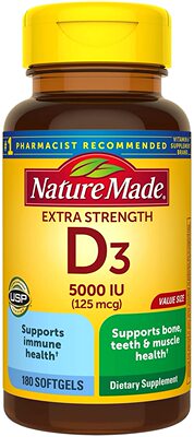 Nature Made Extra Strength Vitamin D3 5000 IU (125 m