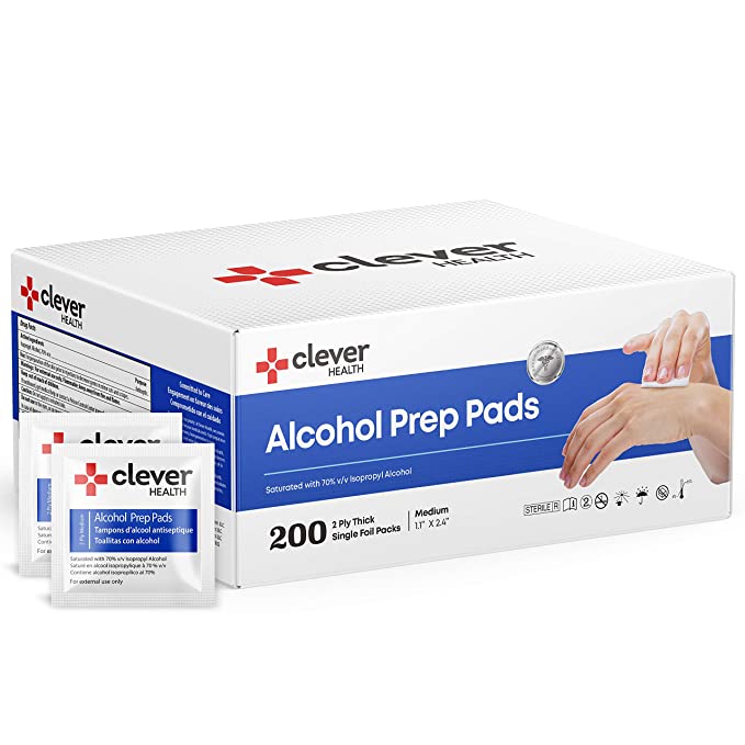 Alcohol Prep Pads | Medium 2-Ply - 200 Alcohol Wipes, indivi