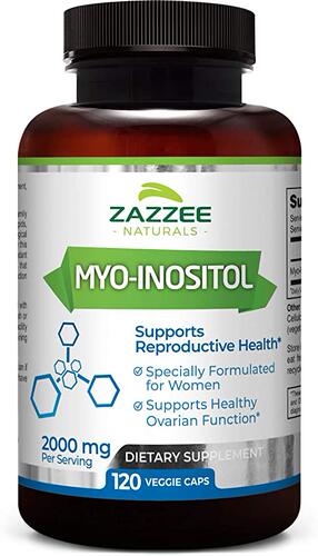 Zazzee Myo-Inositol 120 Veggie Capsules, 2000 mg per Serving