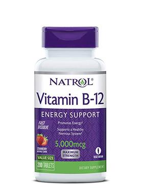 Natrol Vitamin B12 Fast Dissolve Tablets, Strawberry Flavor,