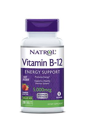 Natrol Vitamin B12 Fast Dissolve Tablets, Strawberry Flavor,