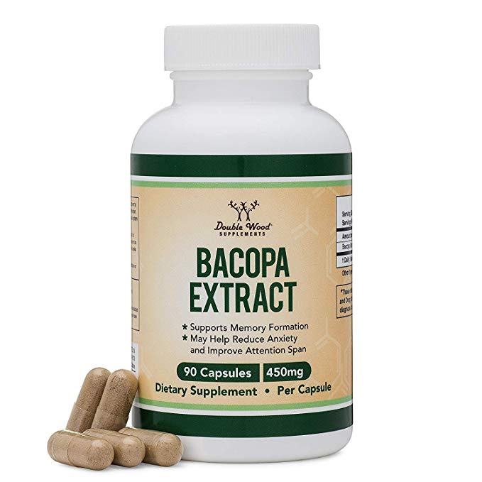 Bacopa Monnieri Capsules – 450mg, 90 Count (Made in USA) No
