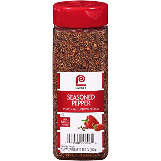Lawry's Seasoned Pepper, Jumbo Size, No MSG Added, Coarse Gr