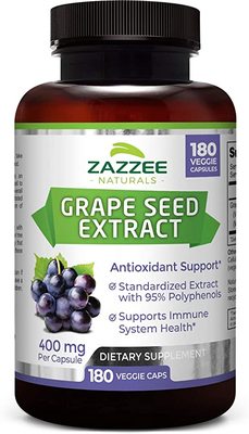Zazzee Grape Seed Extract 20,000 mg Strength, 180 Ve