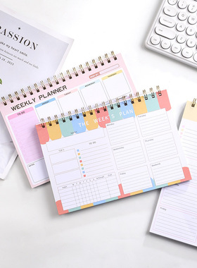 2026周计划本PP面线圈便签本WeeklyPlanner上翻活页笔记本子创意