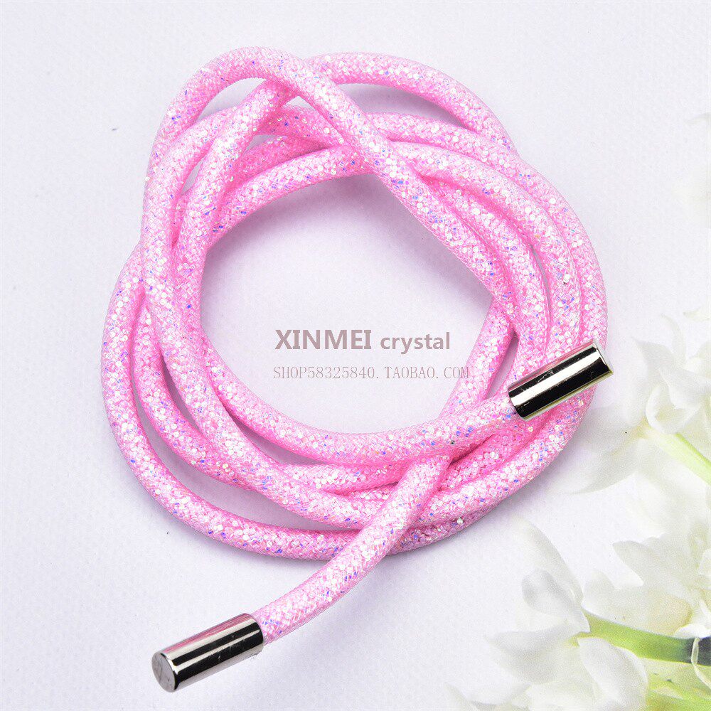 DIY SWEATSHIRT DRAWSTRING TUBE SEQUINS MESH TROUSERS TUBE WAIST ROPE HAT ROPE RHINESTONE BELT BELT SWEATSHIRT ROPE TRIM
