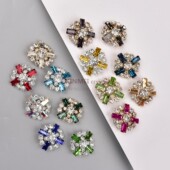 大衣纽扣鞋 直销 3cm宽十字长方水晶玻璃钻扣礼服西装 包头饰钻扣