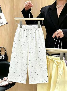 女童夏季波点弯刀裤宽松洋气韩版森系中大童时尚时装潮流宽松长裤