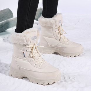 东北雪地靴女款2025冬季加绒加厚保暖棉鞋防滑防水户外滑雪靴子