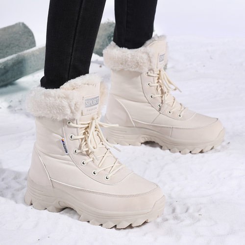 雪地靴女冬季保暖加厚系带防滑