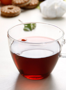 明尚德高硼硅耐热把手玻璃茶杯