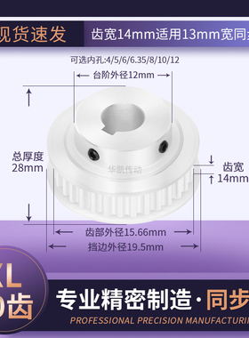 同步带轮XL10齿宽14台内孔4 5 6 6.35 8HTPA10XL50传动轴轮同步轮