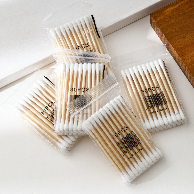 30支多功能双头棉签清洁一次性化妆卸妆洁面棉柔护肤美容家用