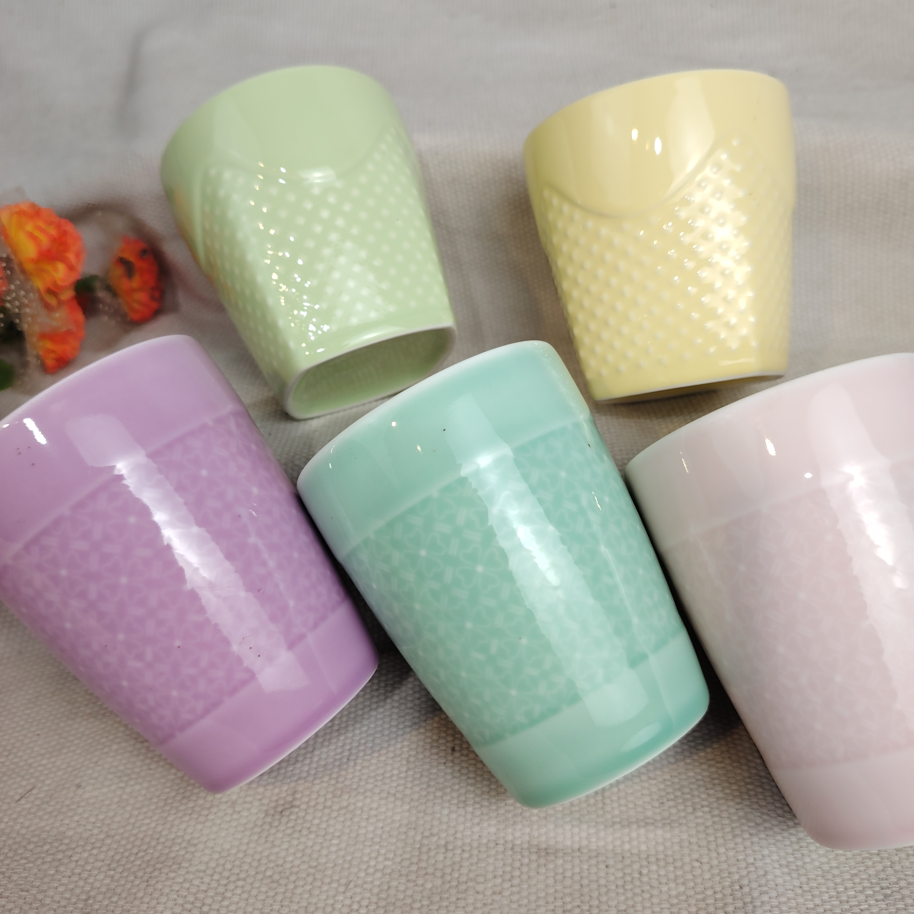 外贸啤酒创意水杯中茶杯糖果色茶杯绘马克杯陶瓷杯咖啡杯漱口杯