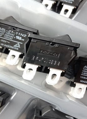 欧姆龙OMRON  A8L-21-11N2 船型开关10A 250V 4脚2档 日本进口