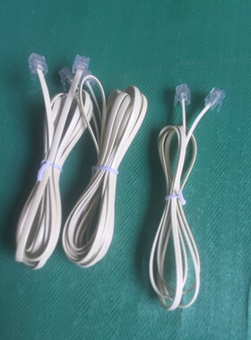 固话座机电话线电话机连接线2芯带水晶头成品线6p4c电话线黄色