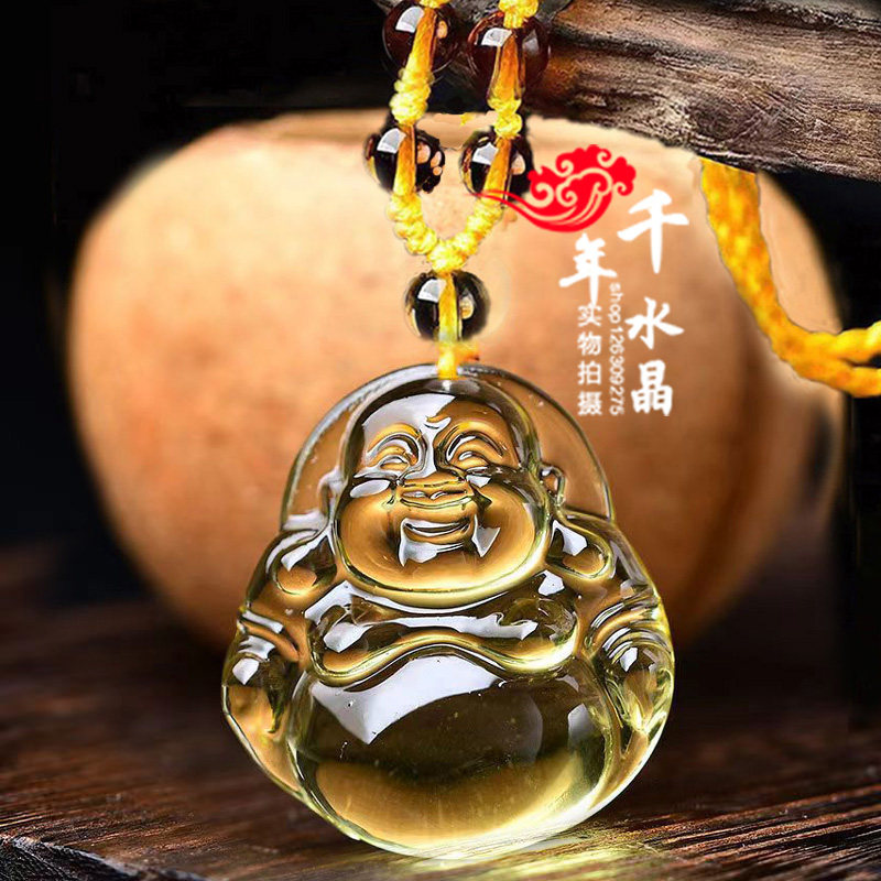 黄水晶吊坠白粉紫水晶