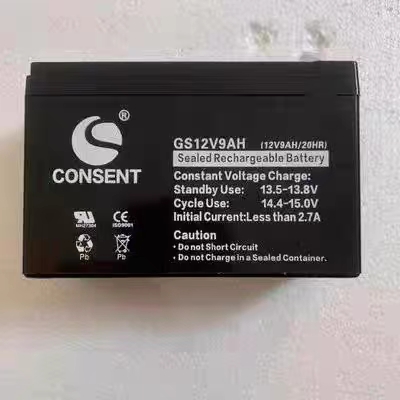 光盛CONSENT蓄电池GS12V9AH/20HR电梯消防UPS电源报警主机应急