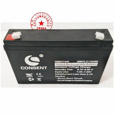 光盛CONSENT蓄电池GS6V7AH 1.3 3.2 4 10 12Ah(6M7LC/10Hr)免维护
