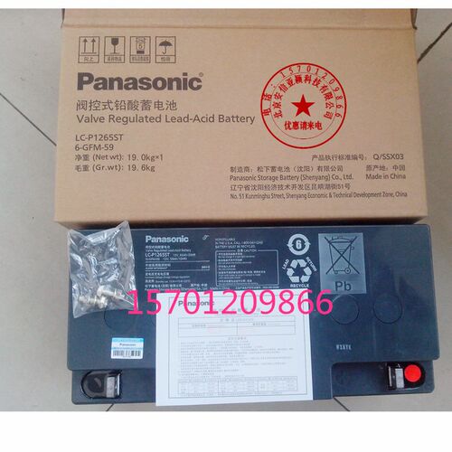 松下12V65AH蓄电池LC-P1265ST直流电源EPS ups太阳能电瓶6-GFM-59
