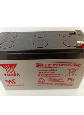 YUASA汤浅蓄电池NPW45-12 12V45W/CeII.10min阀控式铅酸储能电瓶