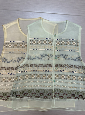 布谷-2026夏上新欧根纱刺绣国风马甲（含100）YS5-G109