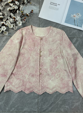 布谷-26年早春人丝提花重工刺绣钉珠国风短外套YS8-G205