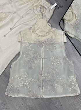 布谷-新新中式重工人丝刺绣马甲(只卖马甲不配项链)YS140-G208A