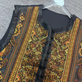 布谷 YS229 真丝龟裂纹定位绣花手工扣国风马甲 含100真丝