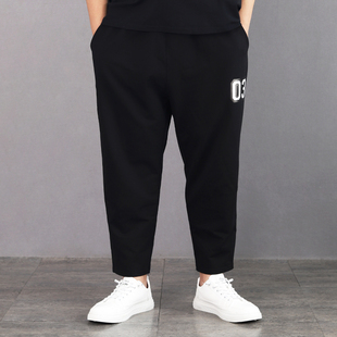 秋冬九分裤男直筒大码加绒裤子男款胖子显瘦宽松加大加肥休闲新款