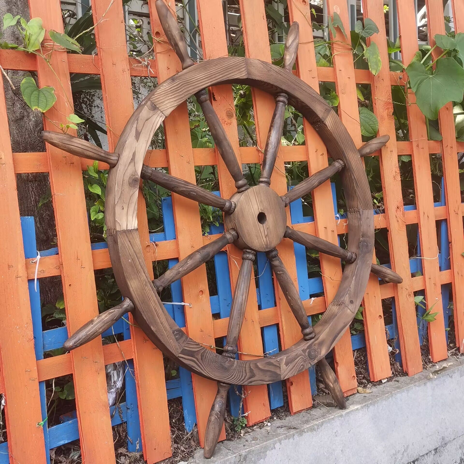 复古挂件防腐实木船舵酒吧餐厅客厅地中海方向舵壁挂墙面背景装饰,家居饰品,壁饰,淘宝优惠券,粉丝福利购,淘宝优惠卷