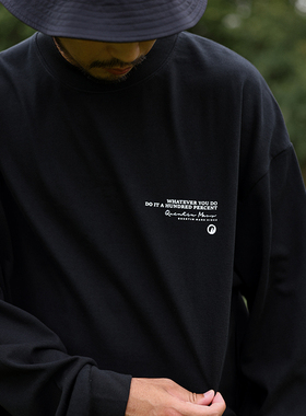 Quentin Marx日系男士360g重磅长袖T恤套头卫衣内搭潮男宽松大码