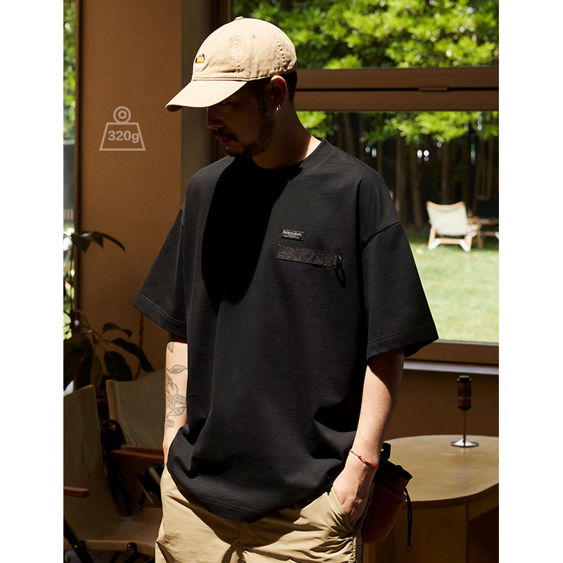 日系男士重磅短袖T恤休闲户外