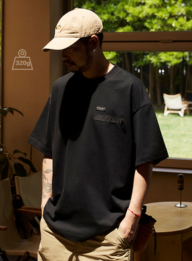 Quentin Marx夏季新品日系男士重磅短袖T恤休闲户外潮牌情侣大码