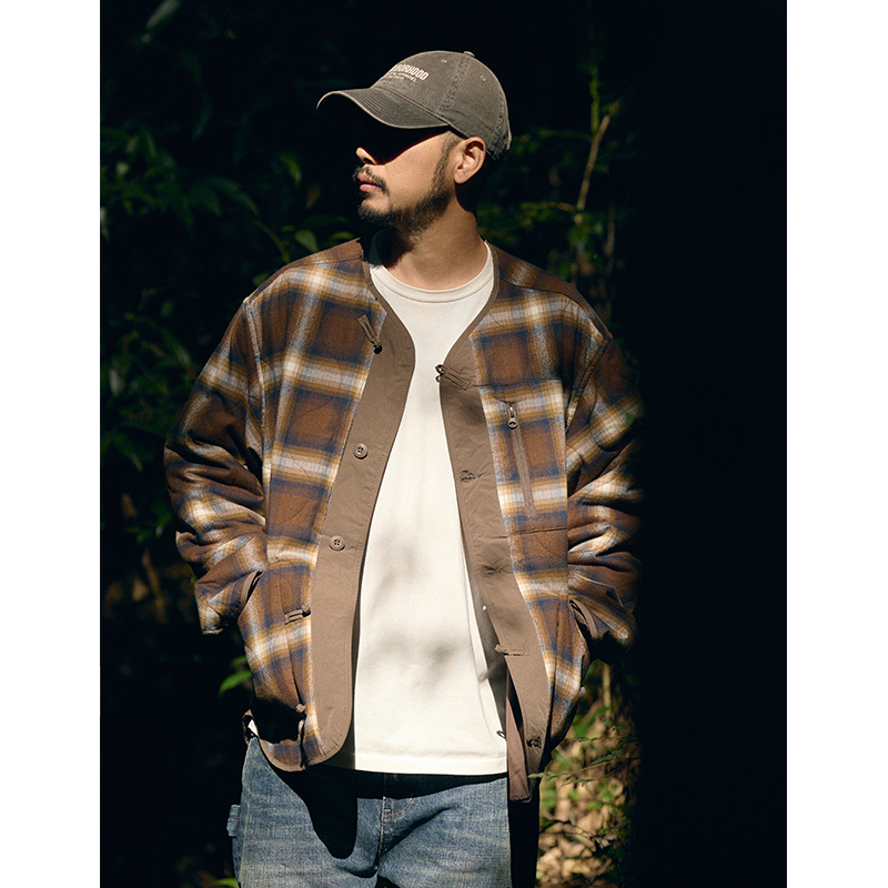 中国风复古男士盘扣薄款棉衣