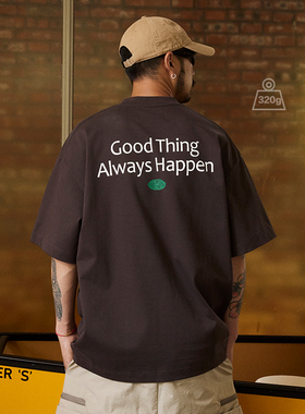 Quentin Marx日系男士重磅短袖T恤纯棉简约休闲宽松情侣潮男装夏