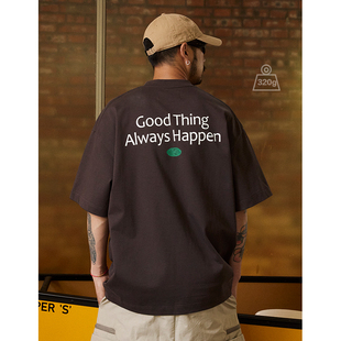 Quentin Marx日系男士重磅短袖T恤纯棉简约休闲宽松情侣潮男装夏