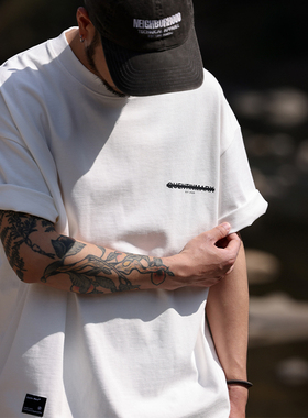 Quentin Marx男士320g重磅短袖T恤休闲宽松情侣纯棉潮牌t大码夏季