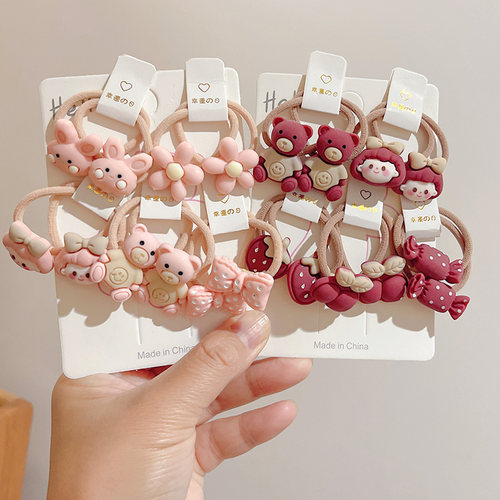 高弹儿童发绳女童发圈宝宝不伤发头绳可爱卡通小女孩扎头皮筋发饰