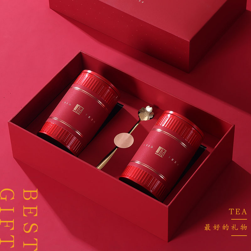 新款古树红茶包装盒空礼盒高档半斤铁罐凤凰单丛茶叶包装通用礼盒图片