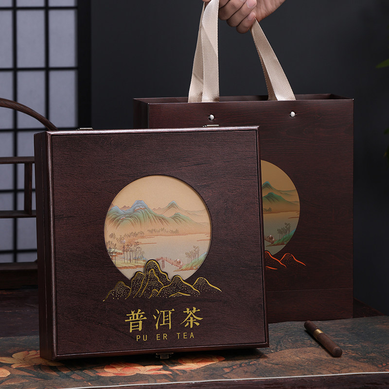 普洱茶礼盒高档357克冰岛茶叶图片