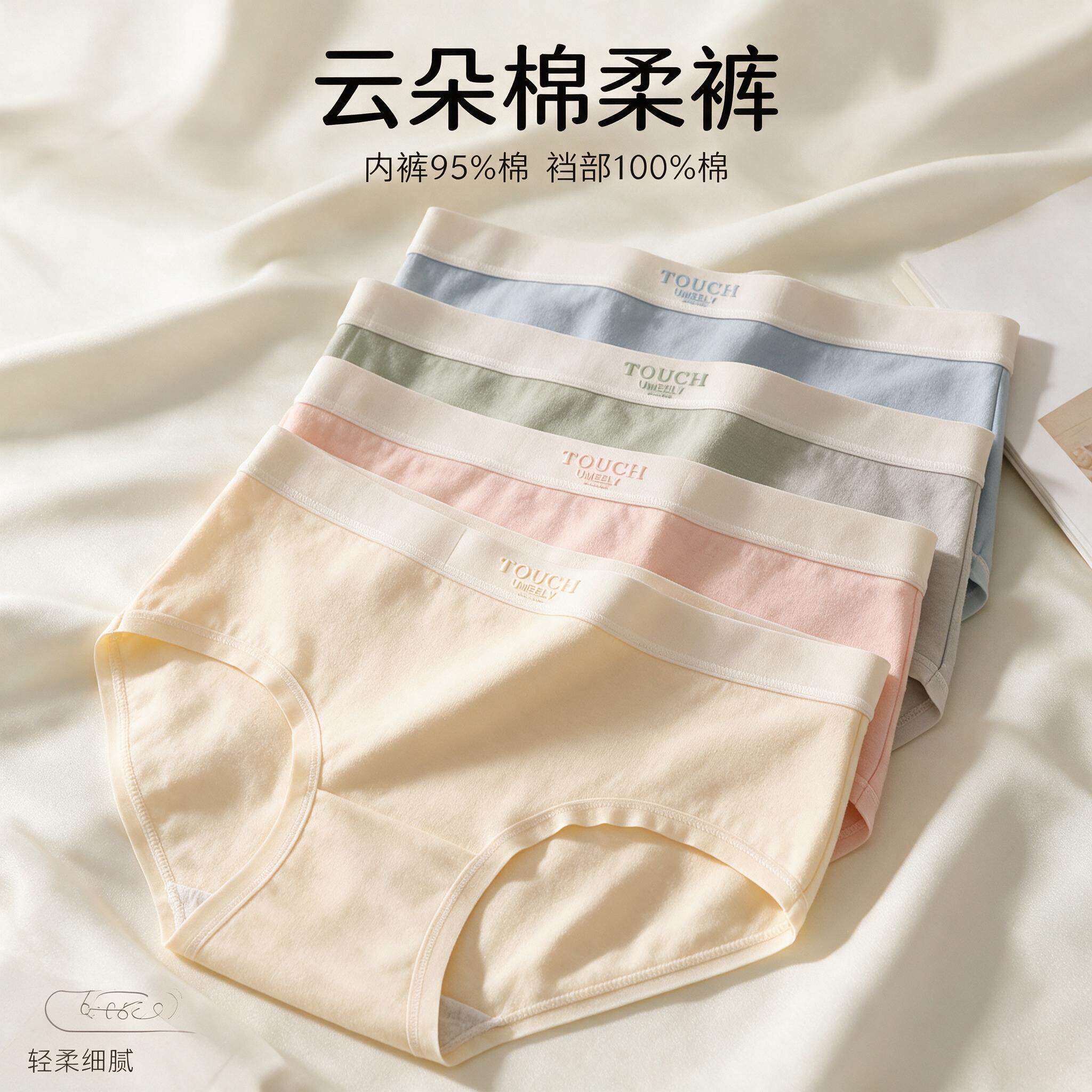 新款纯棉中腰7A抑菌裆内裤女