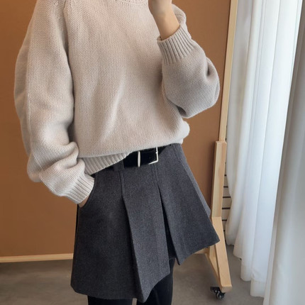 C.wei / 欧弟娜-上新韩系简约高领套头保暖毛衣（含100羊毛）1809