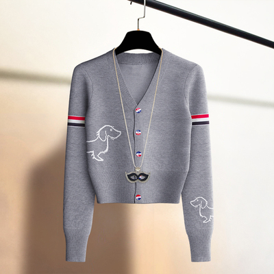 撞色上衣外套针织开衫